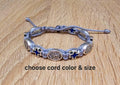 St Michael Archangel bracelet, blue crosses catholic bracelet, knotted cord bracelet