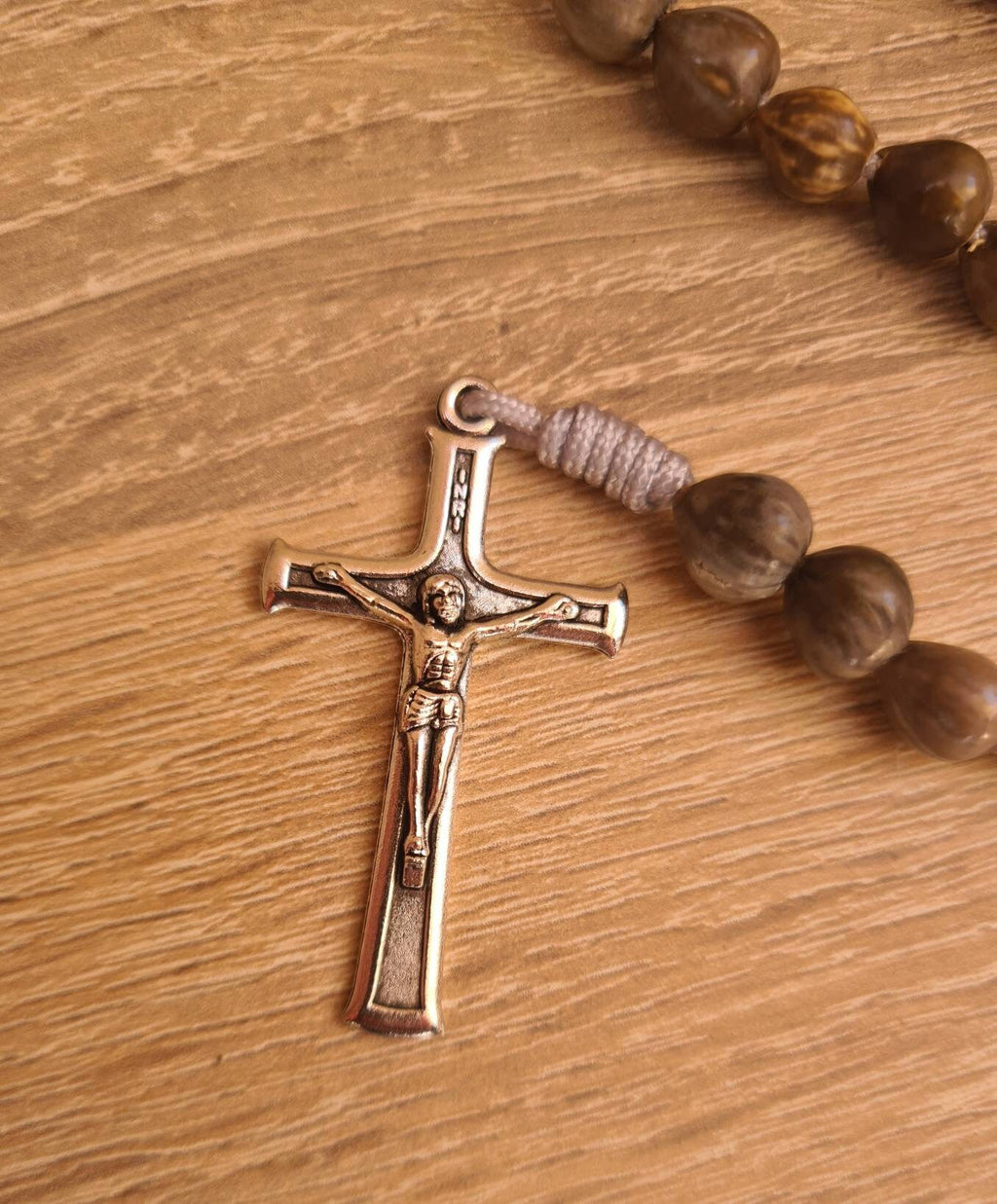 Chaplet of Conversion, handmade chaplet, jobs tears natural beads, catholic gift, jobi coix rosary, miraculous Mary medal