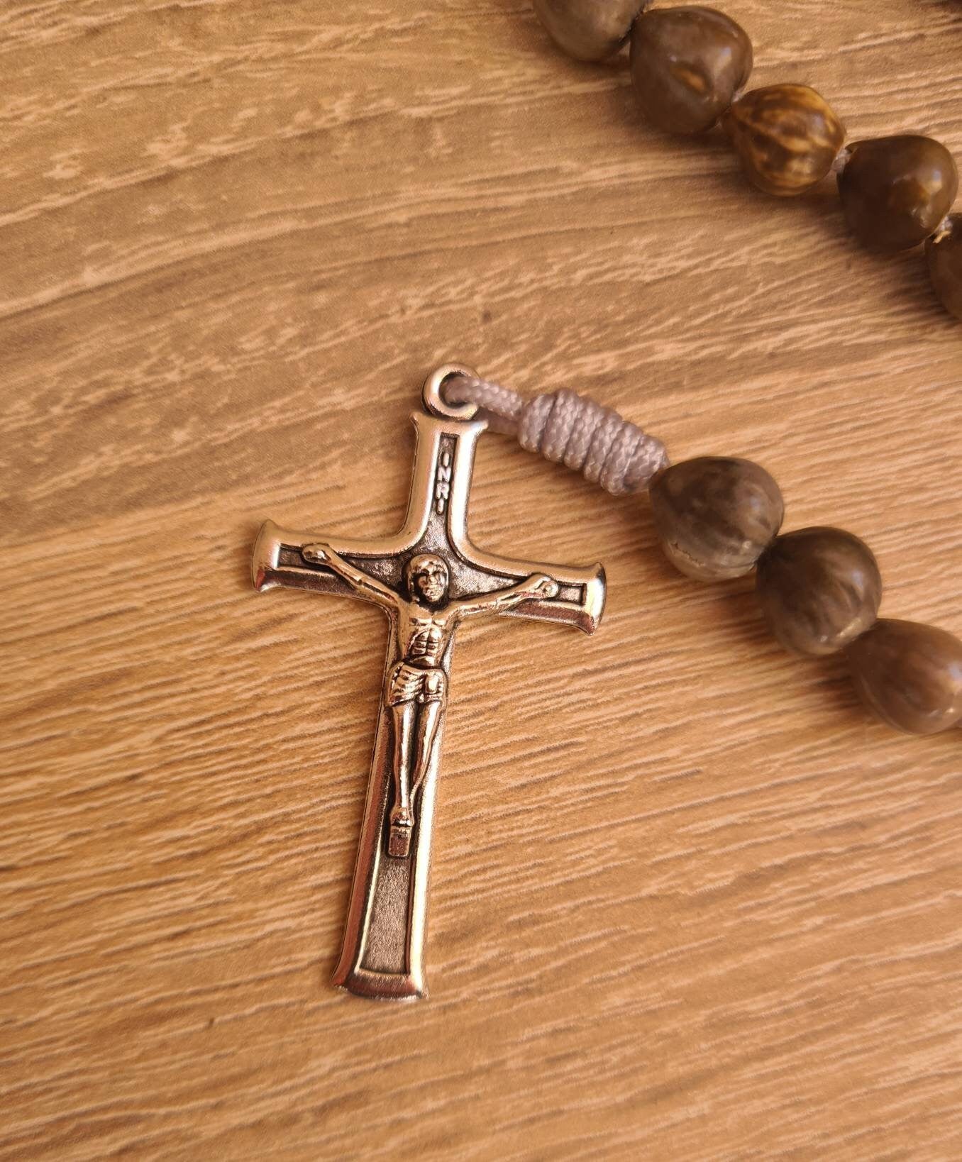 Chaplet of Conversion, handmade chaplet, jobs tears natural beads, catholic gift, jobi coix rosary, miraculous Mary medal