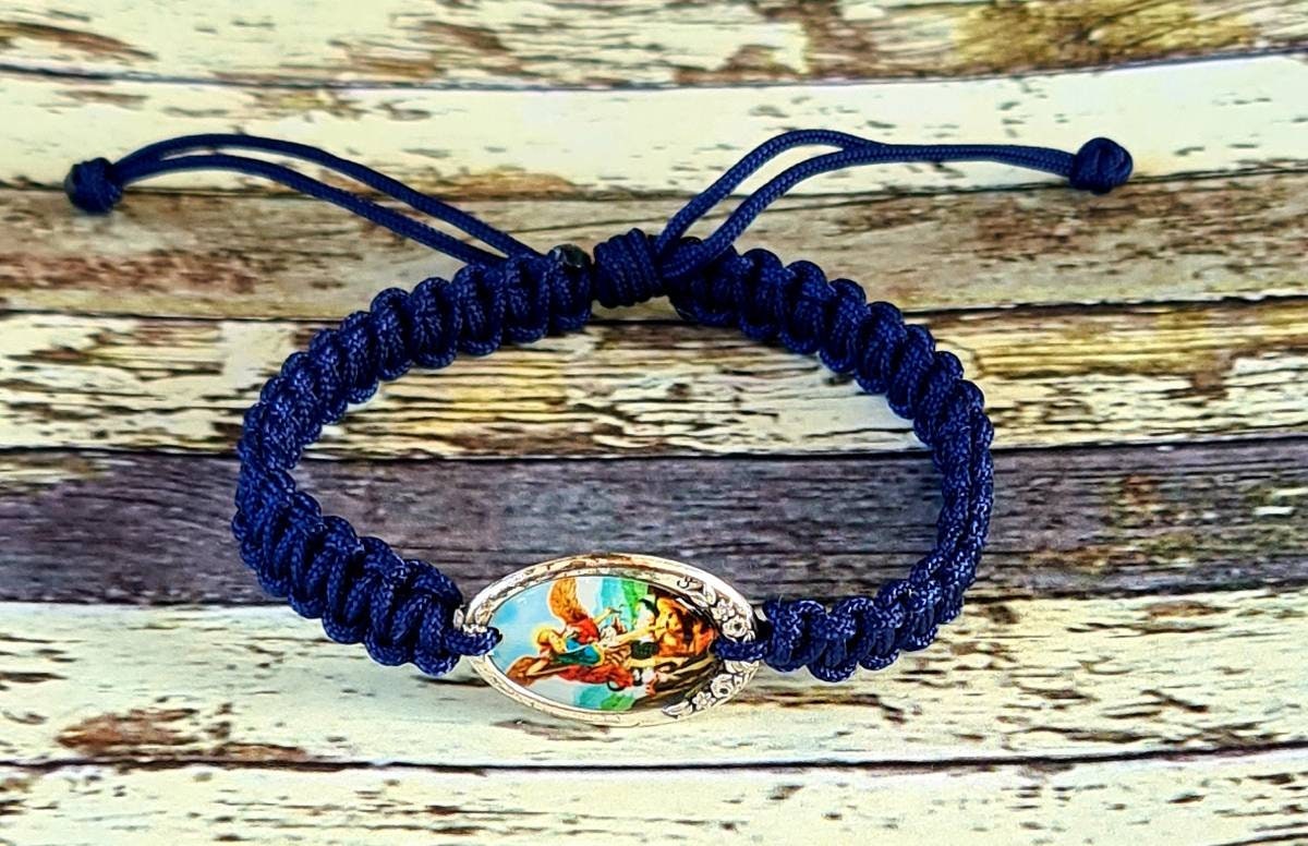 Saint Michael Archangel Bracelet handmade Catholic gift charm religious Jewelry bleesing parton of police Religious jewelry from Medjugorje