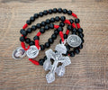 Handmade black glass rosary