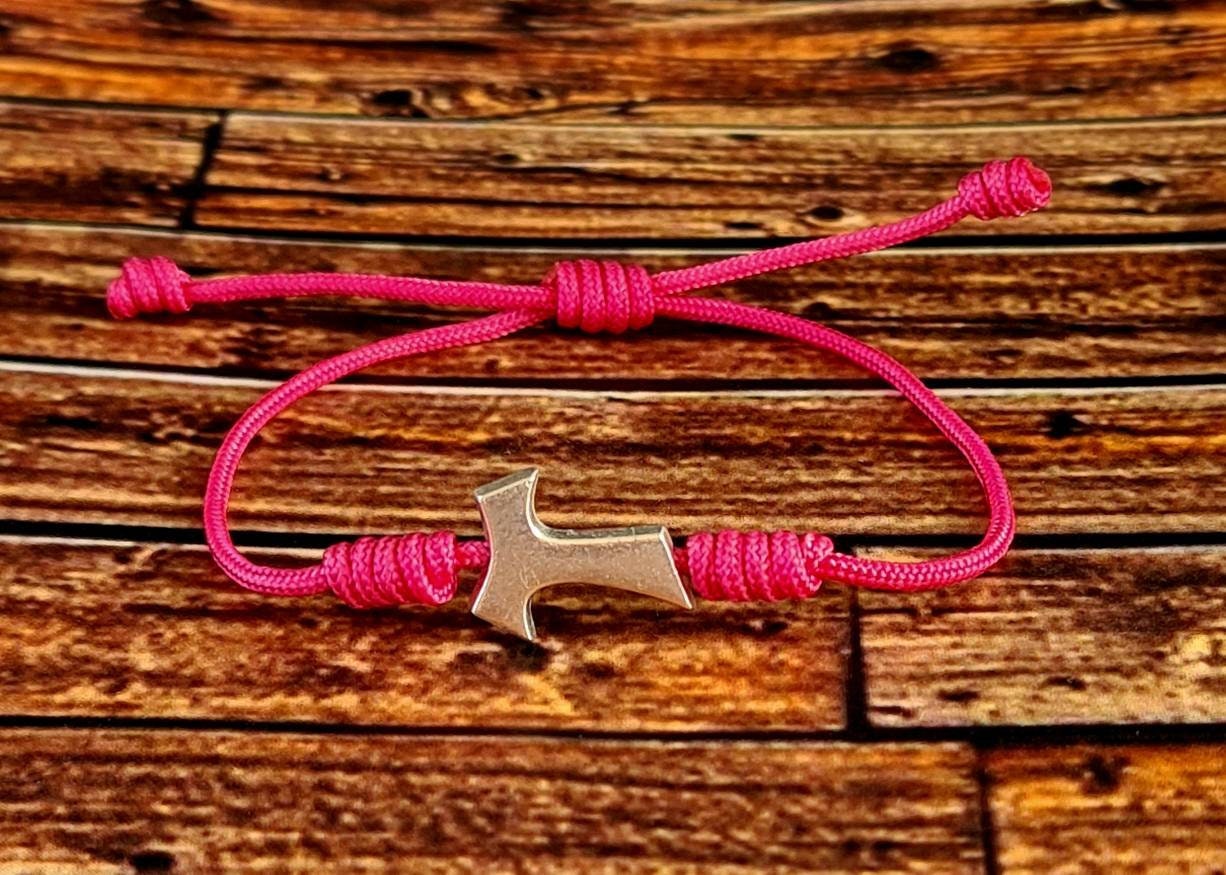 FRANCISCAN TAU CROSS bracelet, simple strong bracelet, catholic bracelet, christian adjustable bracelet, religious jewelry, catholic gift