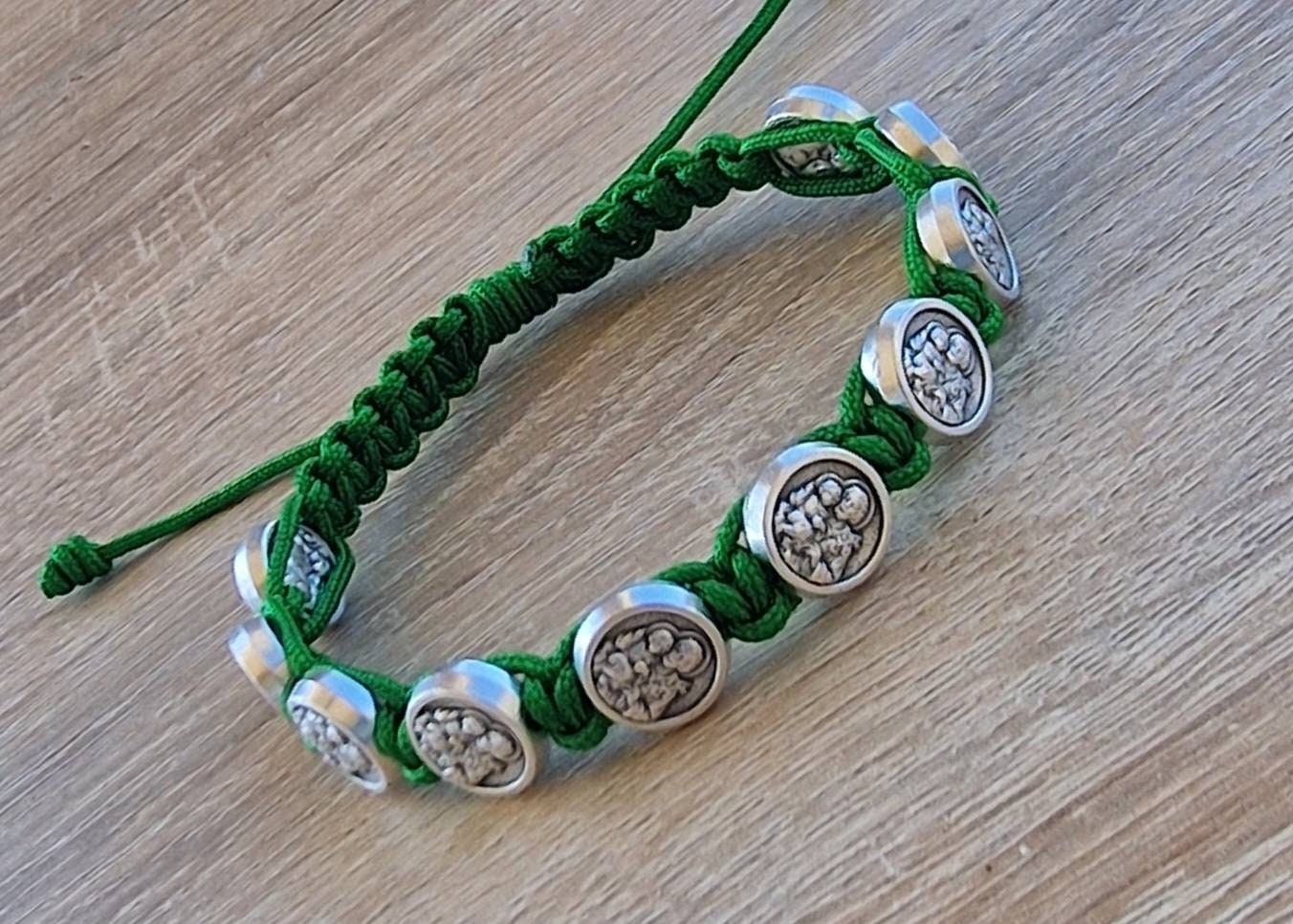 Saint Joseph Bracelet, Christian bracelet, handmade bracelet, Patron saint jeweley, Catholic bracelet, Holy medals, knotted cord bracelet