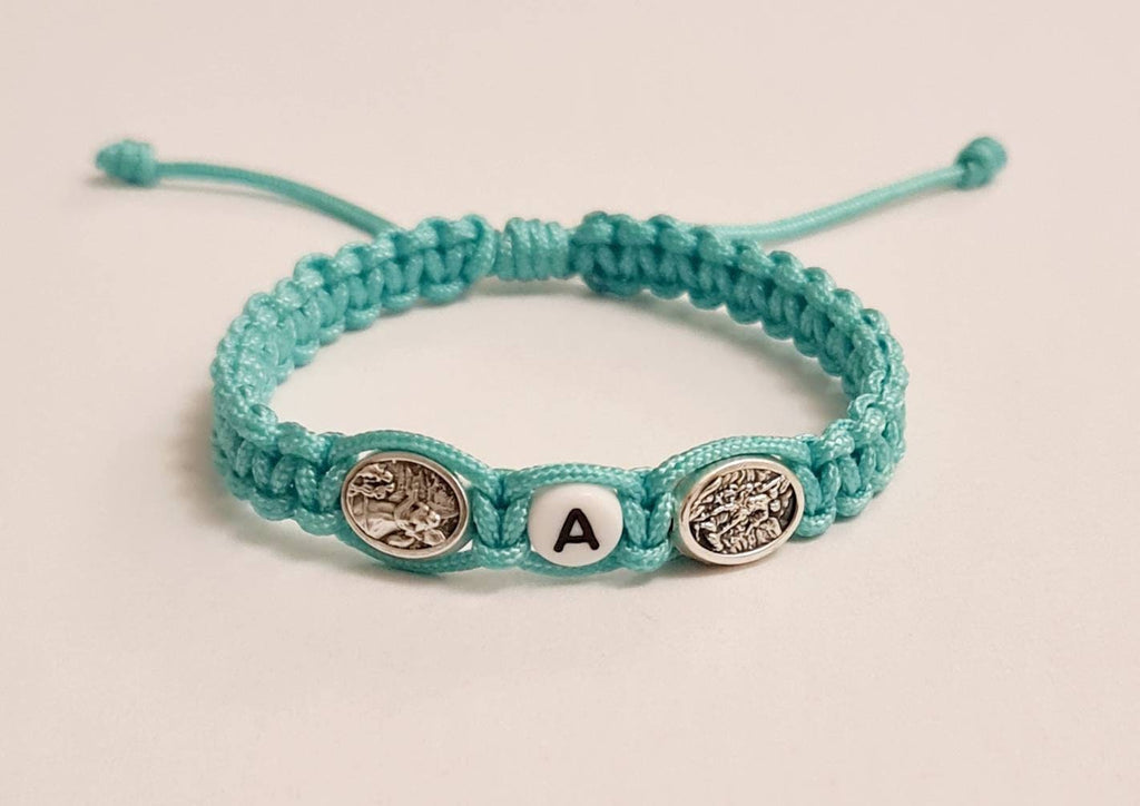 Personalised bracelet, St Michael Archangel / Angel Guardian bracelet, catholic bracelet, knotted cord bracelet