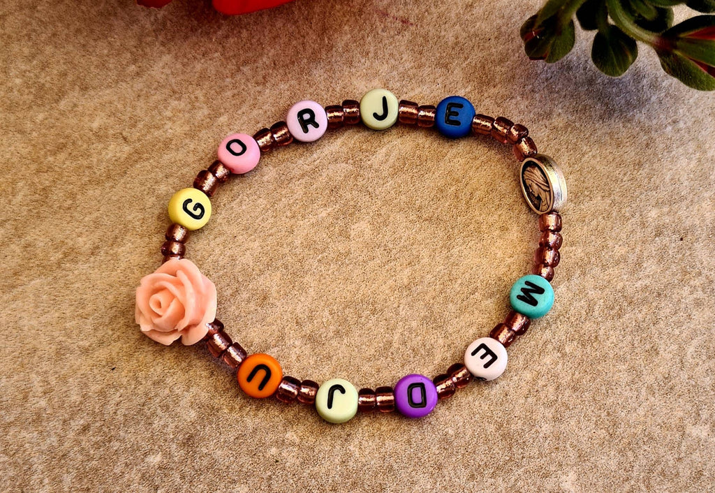 VIRGIN MARY bracelet, handmade catholic adjustable bracelet, holy bracelet, religious jewelry, christian bracelet, custom size