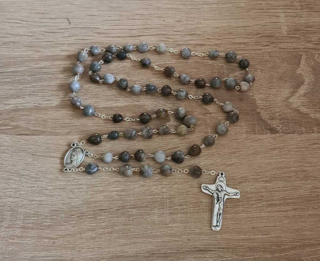 Jobs tears rosary, natural beads, catholic rosary, handmade rosary with jobs tears beads, Medjugorje rosary, catholic gift