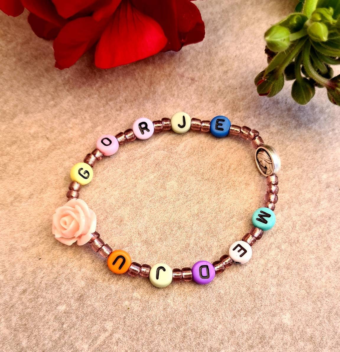 VIRGIN MARY bracelet, handmade catholic adjustable bracelet, holy bracelet, religious jewelry, christian bracelet, custom size