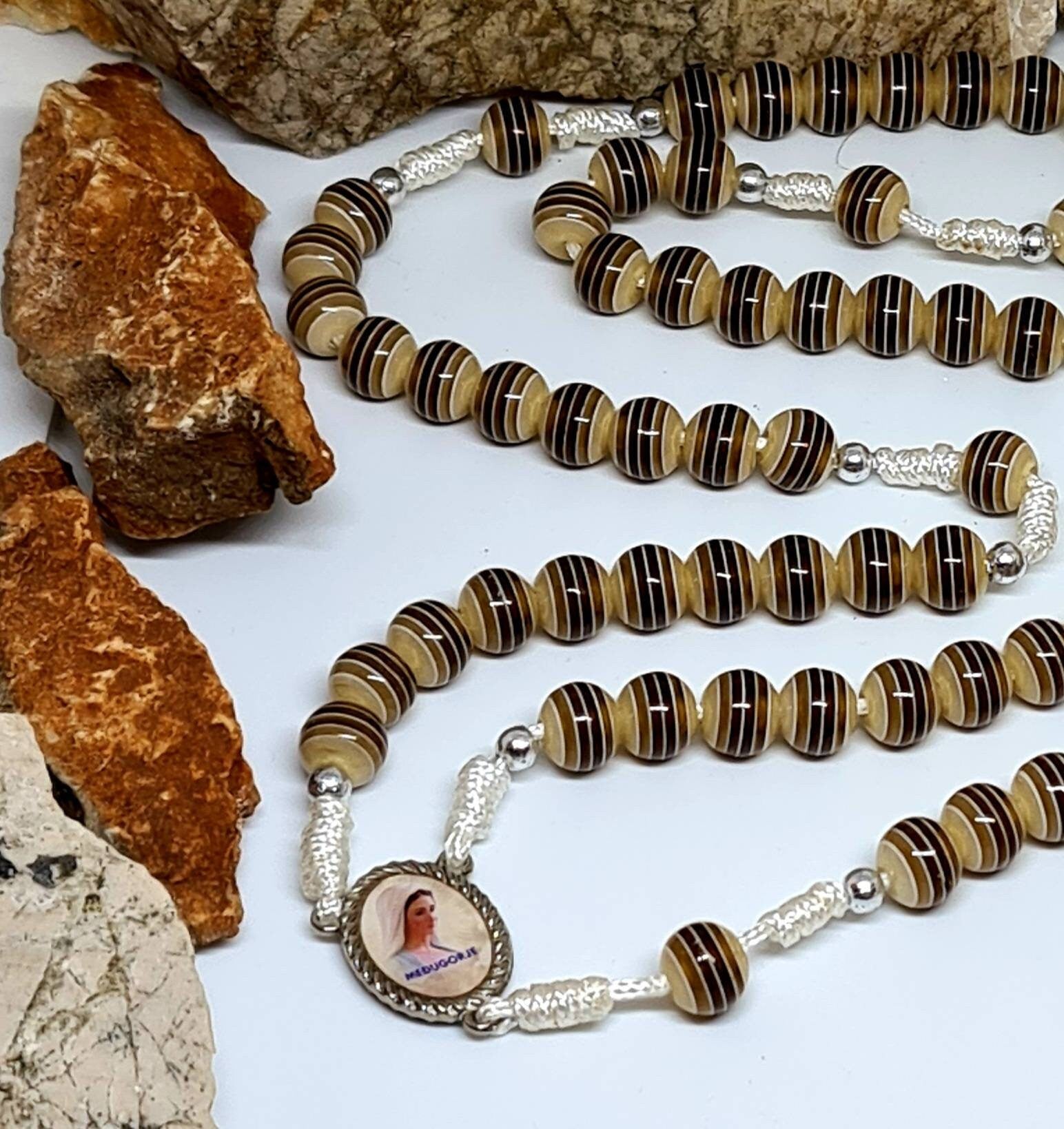 Handmade rosary from Medjugorje Chaplet with beads 8mm  Holy Catholic rosary catholic gift Religious jewelry, a wedding anniversary gift