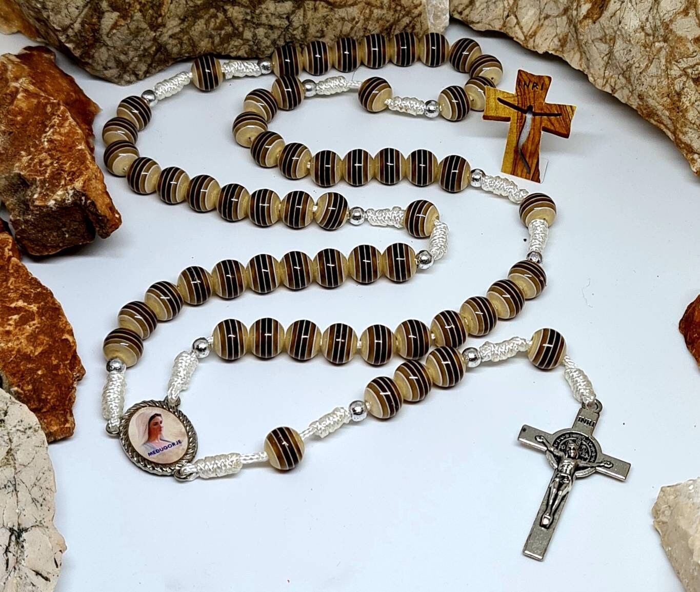 Handmade rosary from Medjugorje Chaplet with beads 8mm  Holy Catholic rosary catholic gift Religious jewelry, a wedding anniversary gift