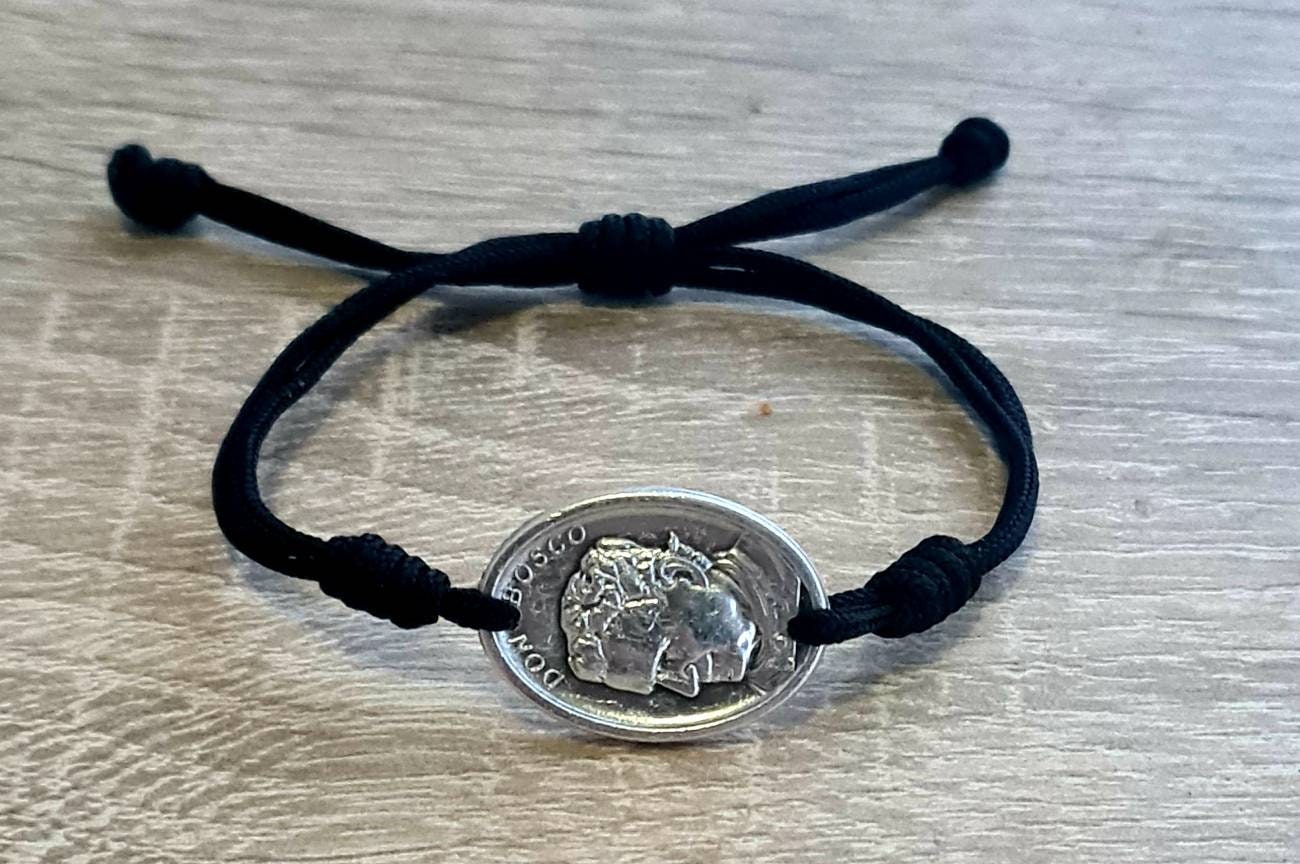 DON BOSCO simple bracelet, John Bosco, St Don Bosco medal, patron saint of boys, youth editors