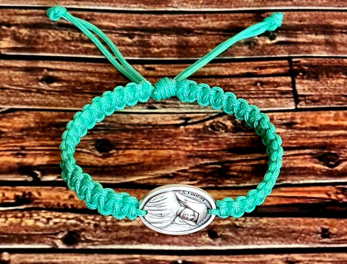 ST FAUSTINA KOWALSKA bracelet, handmade catholic bracelet, christian bracelet