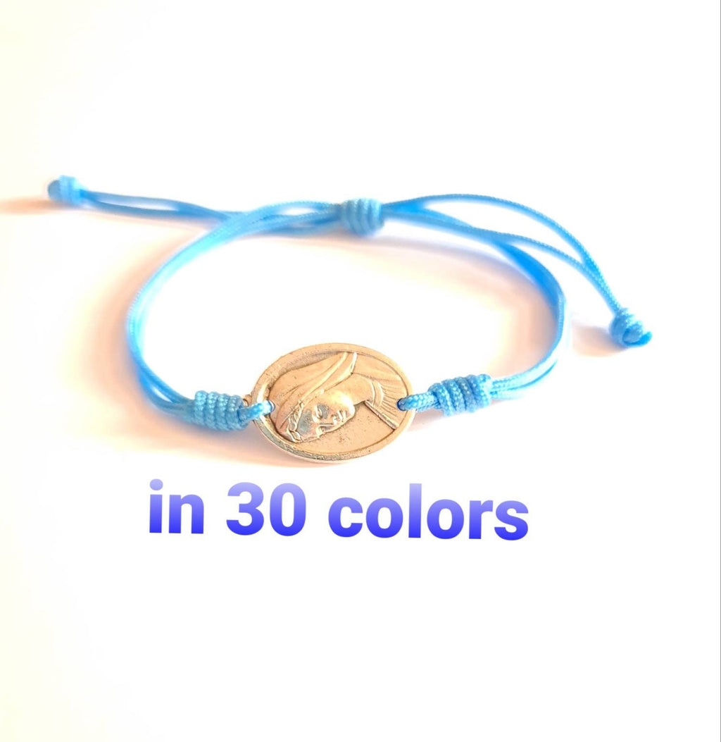 Virgin Mary Bracelet, Simple bracelet, Knotted cord Catholic Gift Religious Jewelry From Medjugorje Adjustable Bracelet Handmade