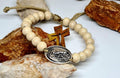 ST JUDE BRACELET, Saint Jude bracelet, st Jude medal, handmade wooden adjustable bracelet, holy bracelet, religious jewelry from Medjugorje