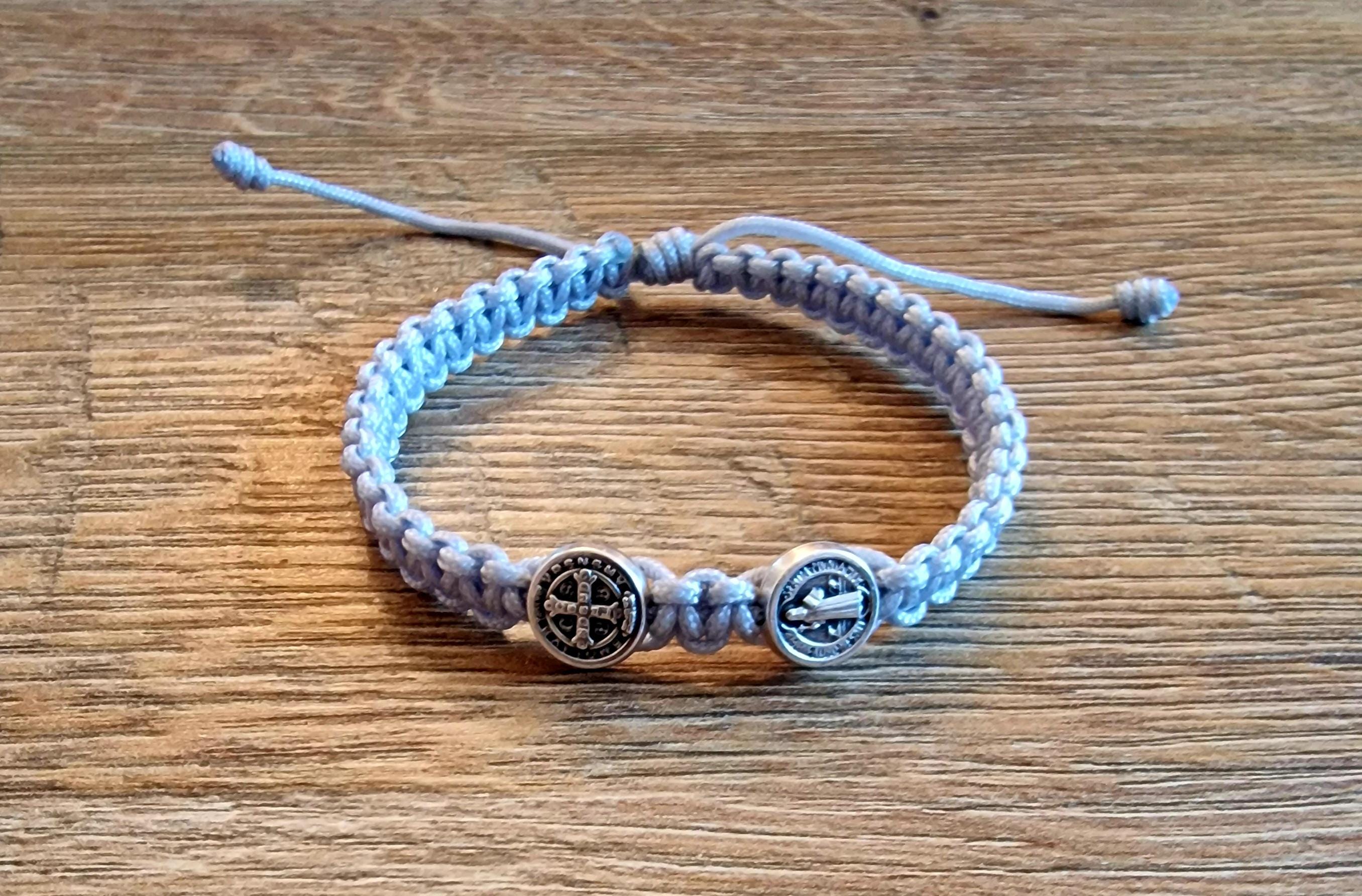 St Benedict bracelet, handmade catholic bracelet, holy christian bracelet, knotted cord blessing bracelet from Medjugorje, catholic gifts