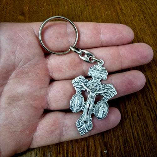 PARDON CROSS KEYCHAIN, Catholic Keychain