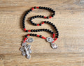 Handmade black glass rosary
