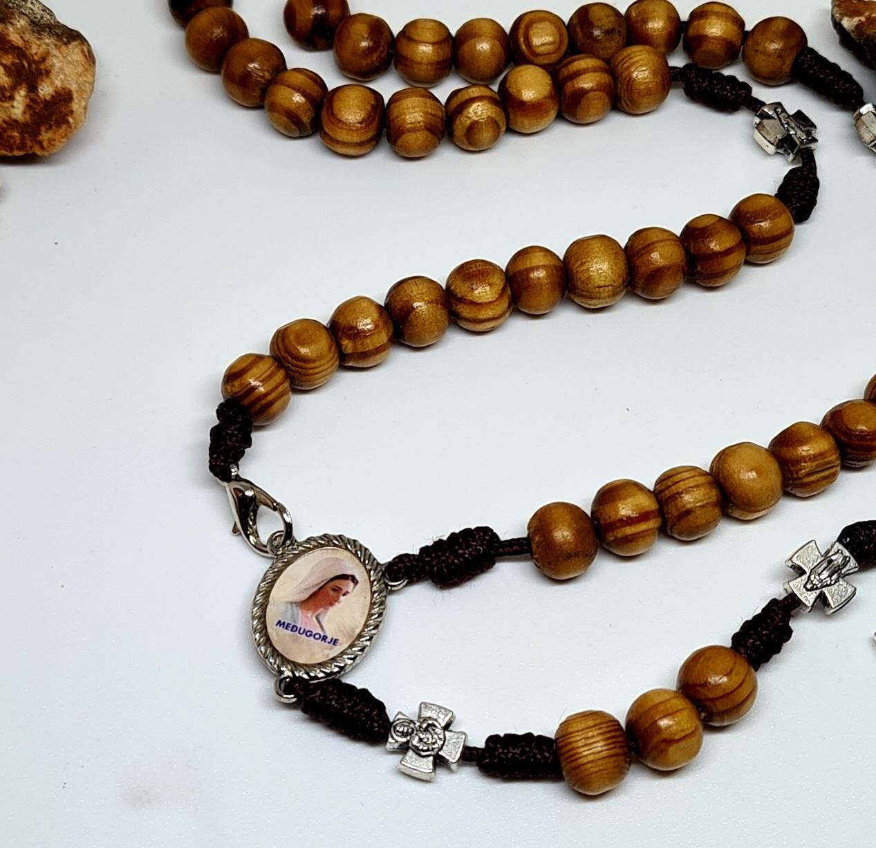 Miraculous cross Large wooden rosary, STRONG ROSARY, modern chaplets, catholic rosary