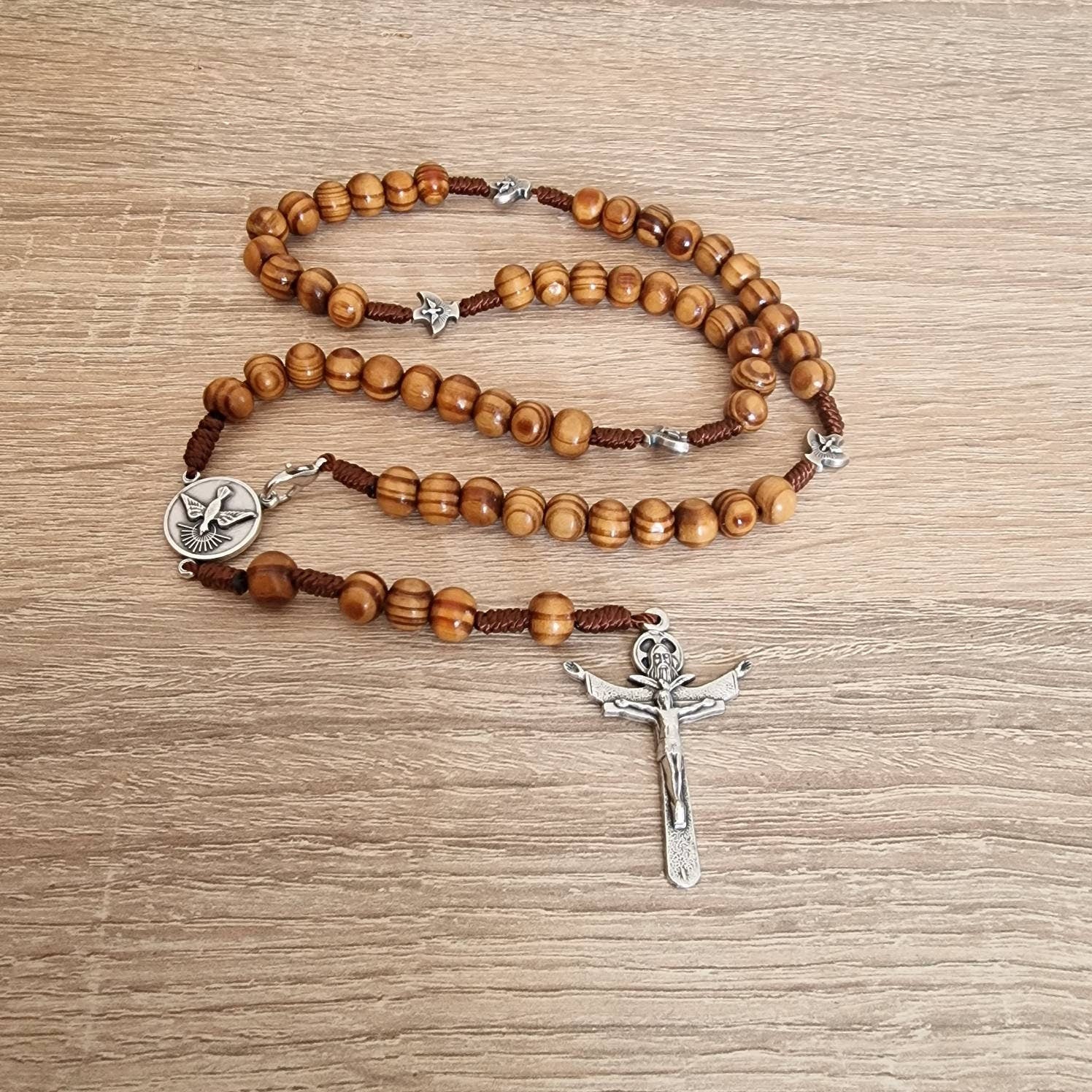Handmade Holy Spirit traditional rosary,catholic rosary