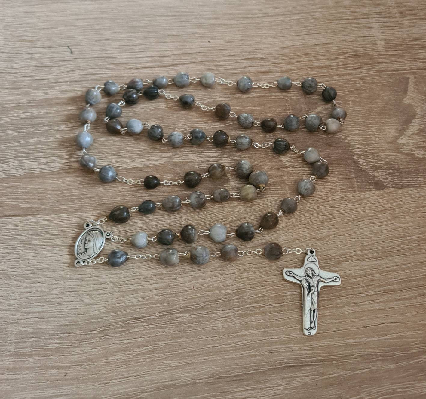 Jobs tears rosary, natural beads, catholic rosary, handmade rosary with jobs tears beads, Medjugorje rosary, catholic gift