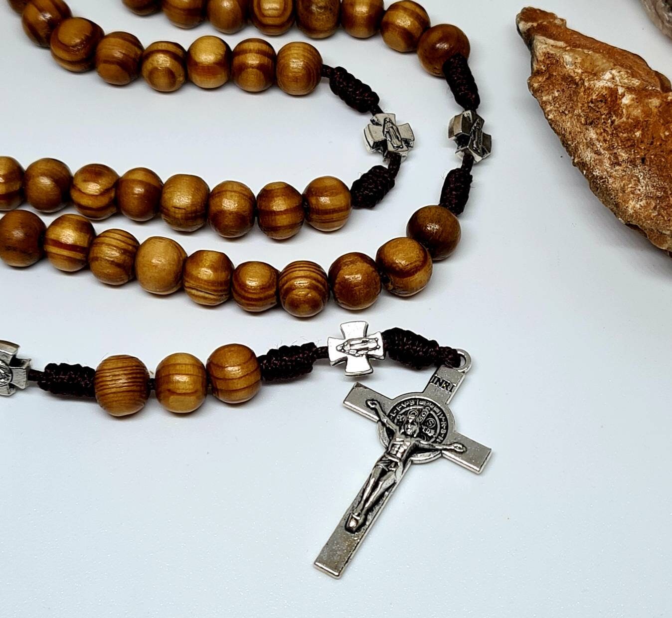 Miraculous cross Large wooden rosary, STRONG ROSARY, modern chaplets, catholic rosary