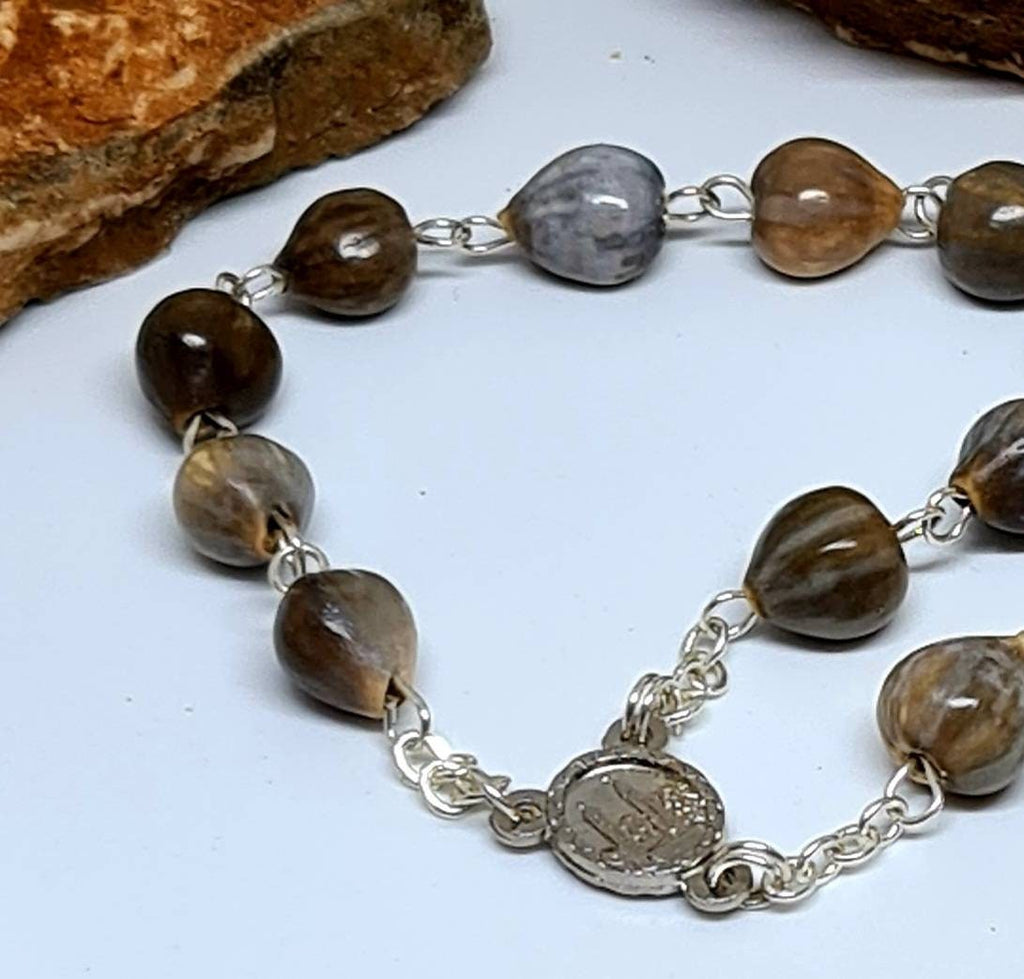 Car Rosary With jobs tears, one decade, mini rosaries for Auto, rosary Patron of Travel car Acessories, jobi coix natural beads