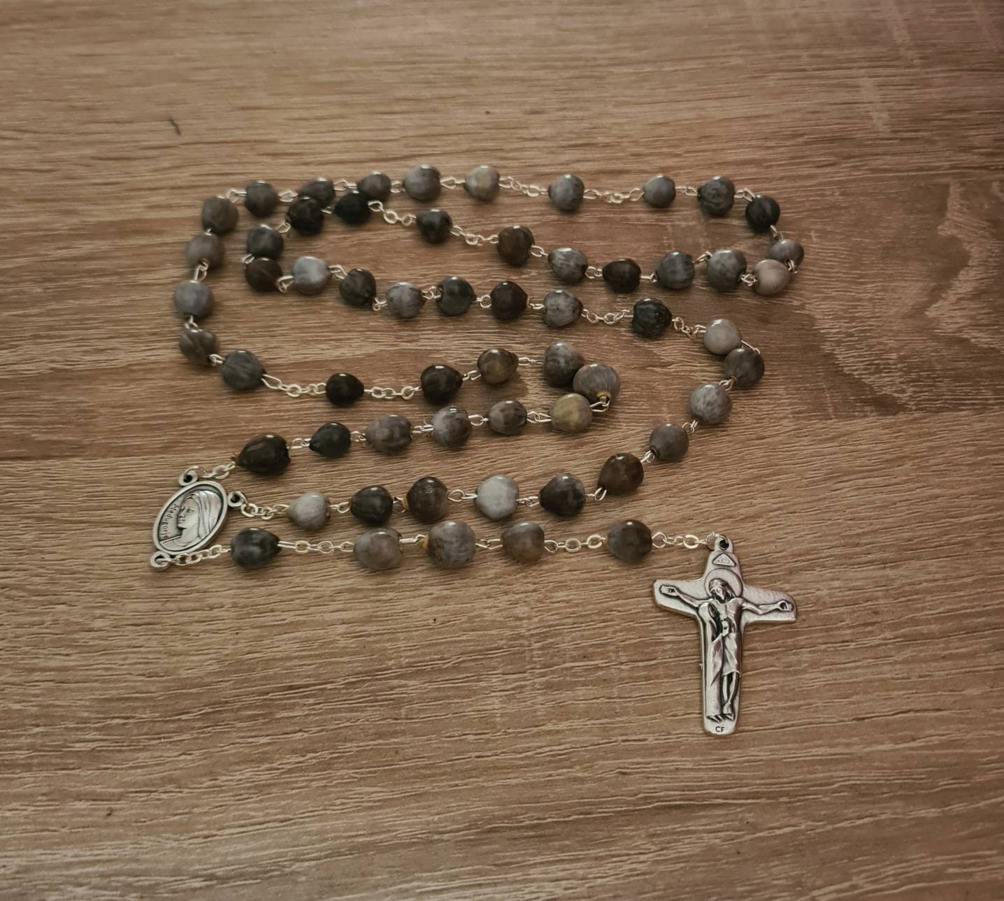 Jobs tears rosary, natural beads, catholic rosary, handmade rosary with jobs tears beads, Medjugorje rosary, catholic gift