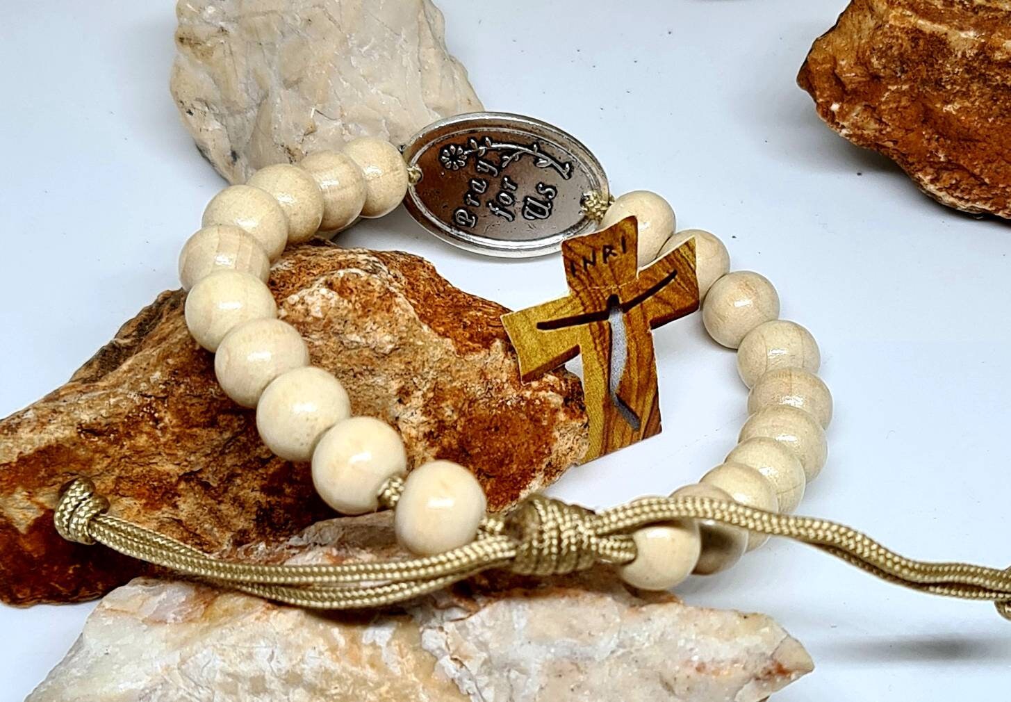 ST JUDE BRACELET, Saint Jude bracelet, st Jude medal, handmade wooden adjustable bracelet, holy bracelet, religious jewelry from Medjugorje