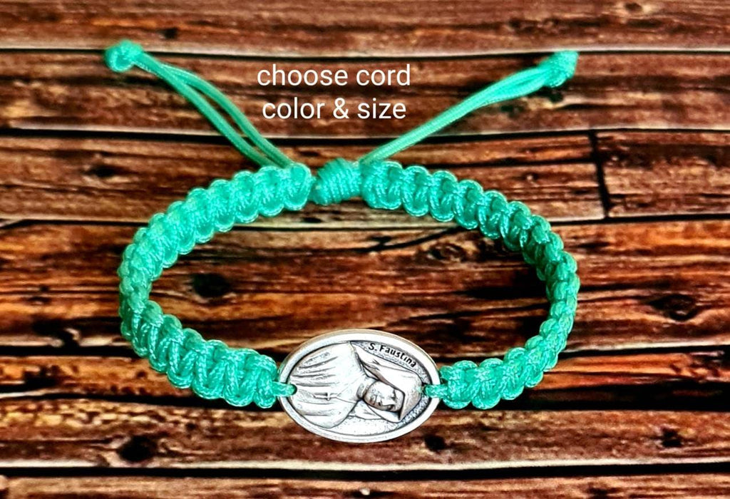ST FAUSTINA KOWALSKA bracelet, handmade catholic bracelet, christian bracelet