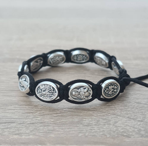 All saints custom bracelet, catholic bracelet, knotted cord bracelet