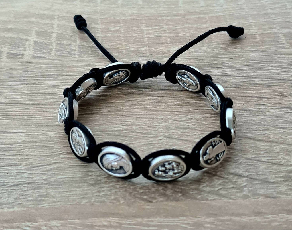 All saints custom bracelet, catholic bracelet, knotted cord bracelet