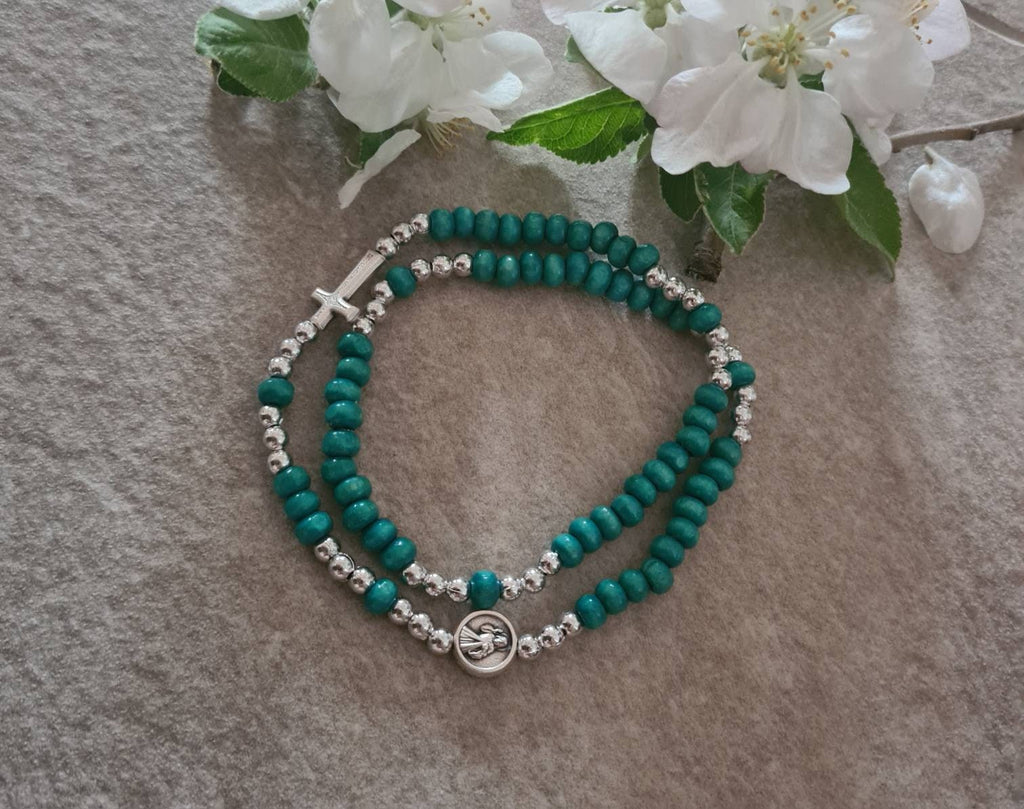 Handmade rosary bracelet, tiny rosary bracelet