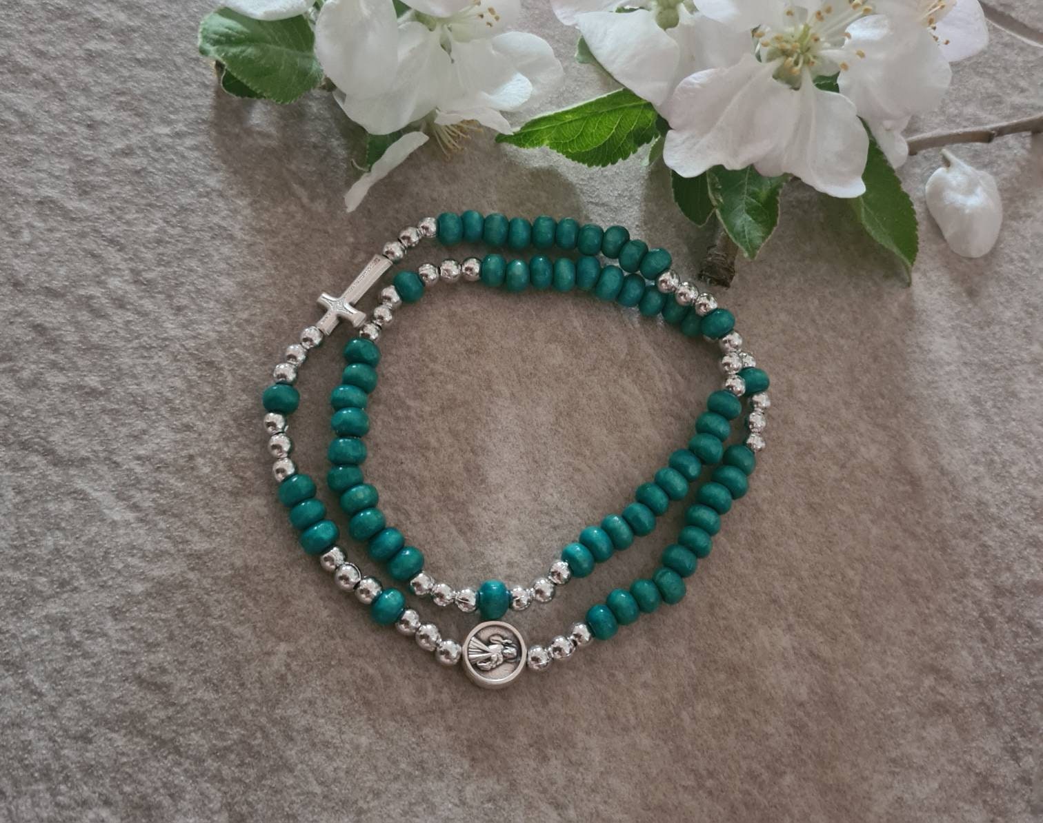 Handmade rosary bracelet, tiny rosary bracelet