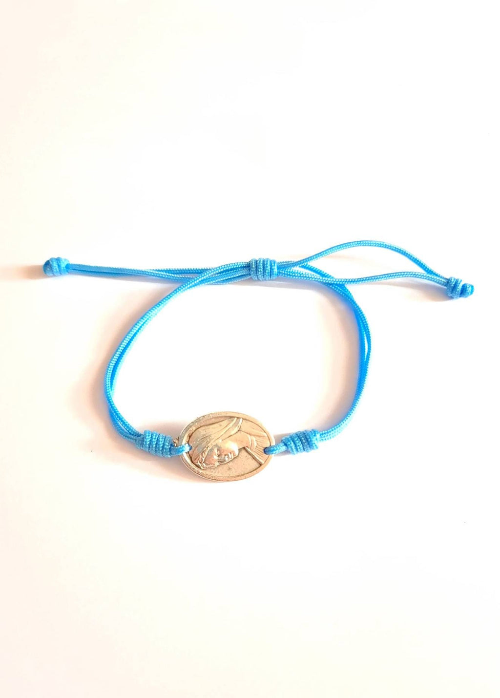 Virgin Mary Bracelet, Simple bracelet, Knotted cord Catholic Gift Religious Jewelry From Medjugorje Adjustable Bracelet Handmade
