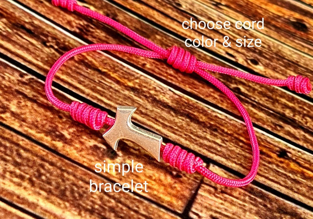 FRANCISCAN TAU CROSS bracelet, simple strong bracelet, catholic bracelet, christian adjustable bracelet, religious jewelry, catholic gift