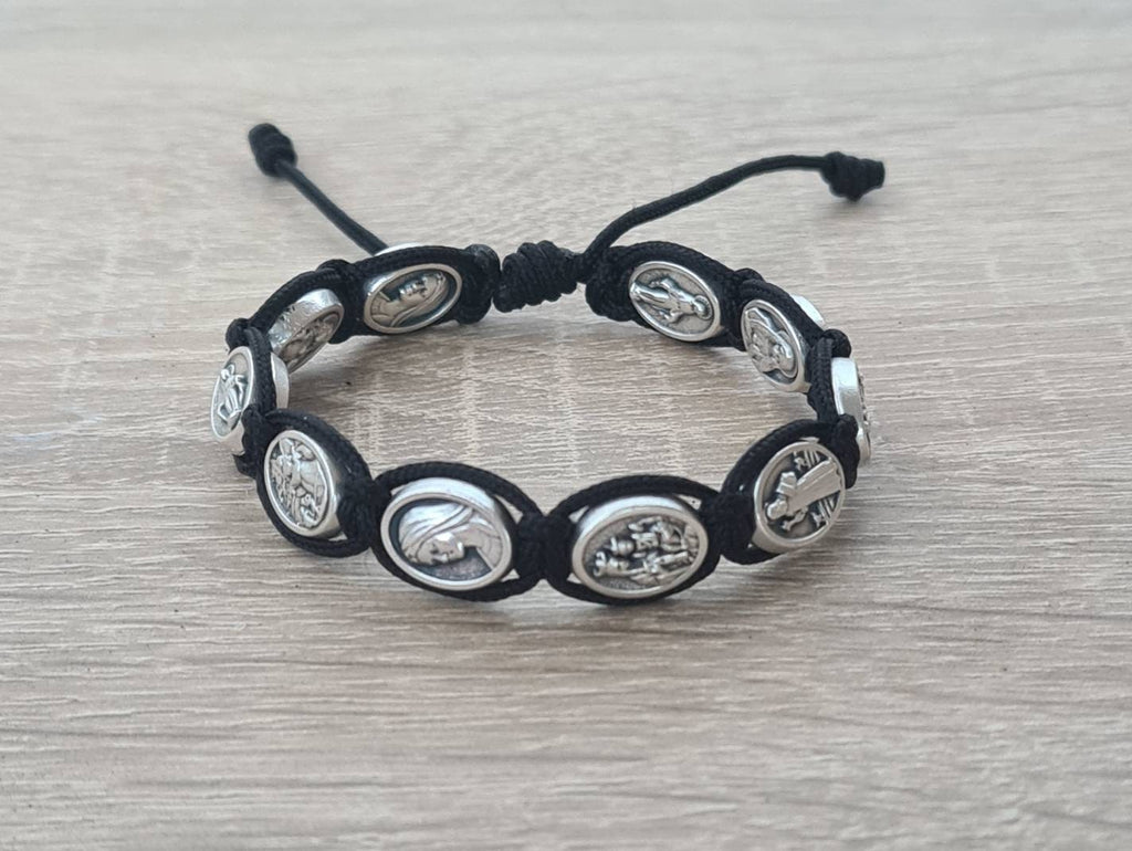 ALL SAINTS BRACELET, holly catholic custom bracelet, st Benedict, st Michael, Virgin Mary, Divine Mercy, Miraculous, Jesus, Angel Guardian