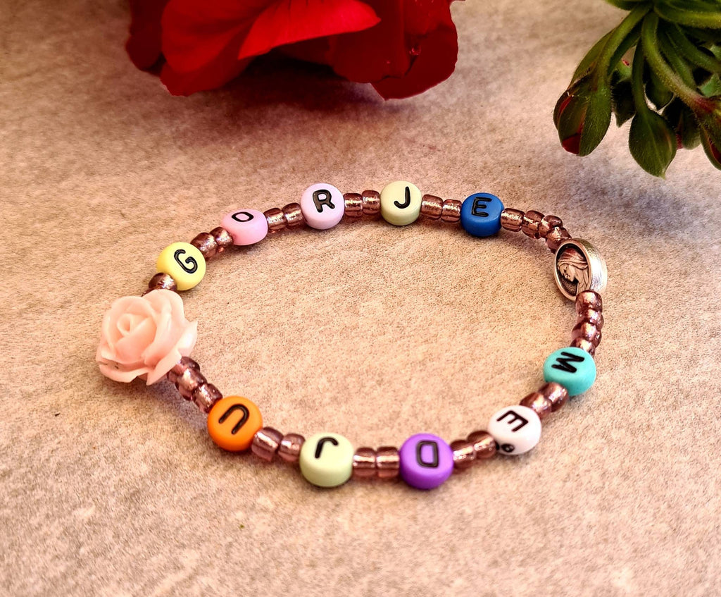 VIRGIN MARY bracelet, handmade catholic adjustable bracelet, holy bracelet, religious jewelry, christian bracelet, custom size
