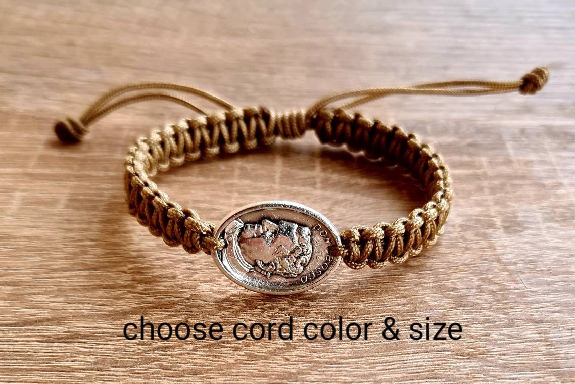 Don Bosco bracelet, Saint bracelet, catholic bracelet, knotted cord bracelet