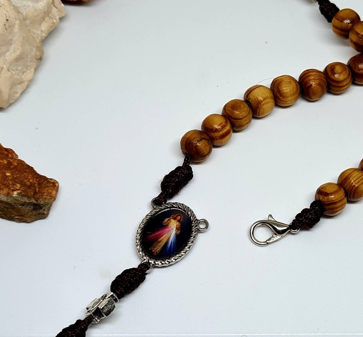Miraculous cross Large wooden rosary, STRONG ROSARY, modern chaplets, catholic rosary