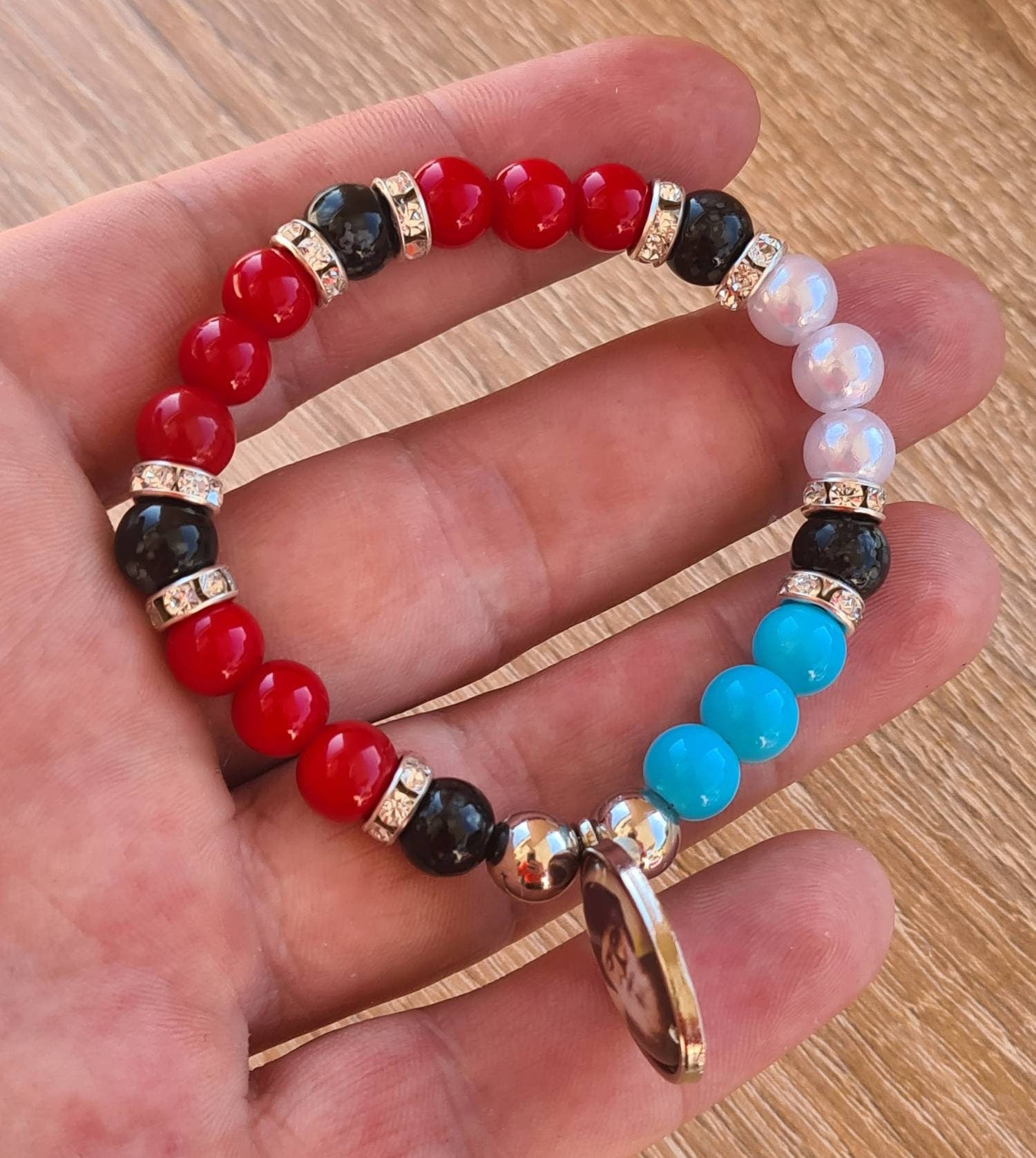 ST CHARBEL bracelet, saint Charbel medal, adjustable catholic bracelet, handmade holy bracelet, christian knotted cord bracelet