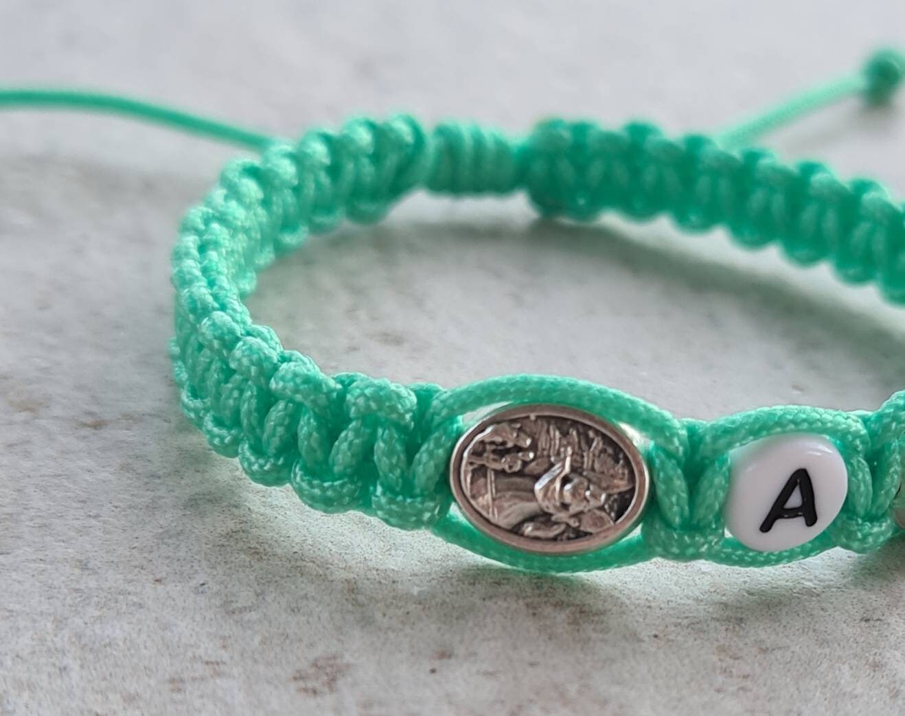 Personalized bracelet, st Michael / angel Guardian custom bracelet, catholic gift kids boy women men
