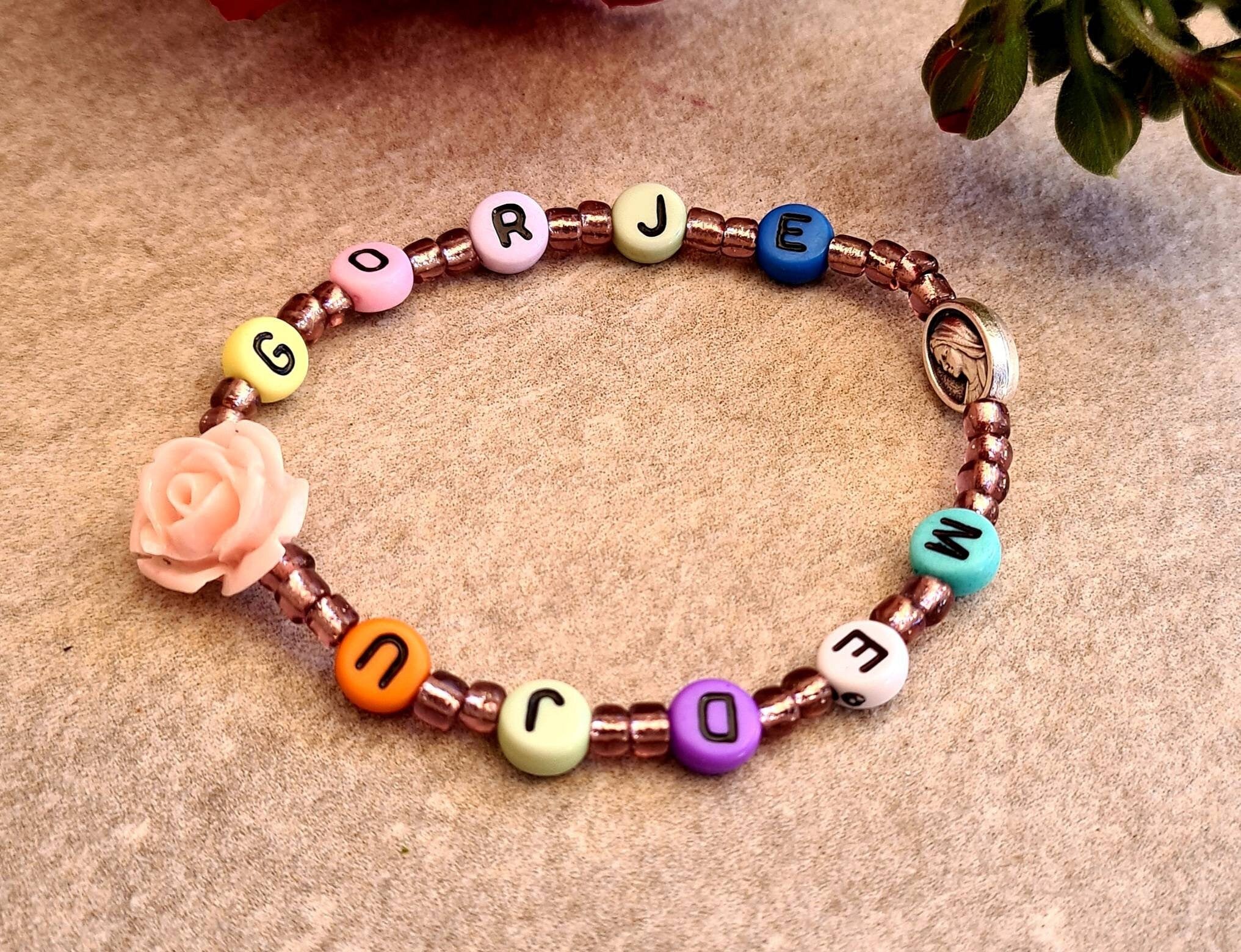 VIRGIN MARY bracelet, handmade catholic adjustable bracelet, holy bracelet, religious jewelry, christian bracelet, custom size