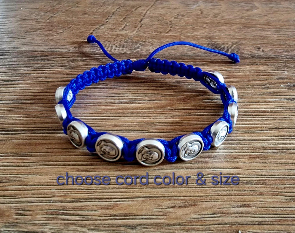 Saint Padre Pio bracelet, custom bracelet, saint bracelet, knotted cord bracelet, handmade bracelet, Padre pio pulsera