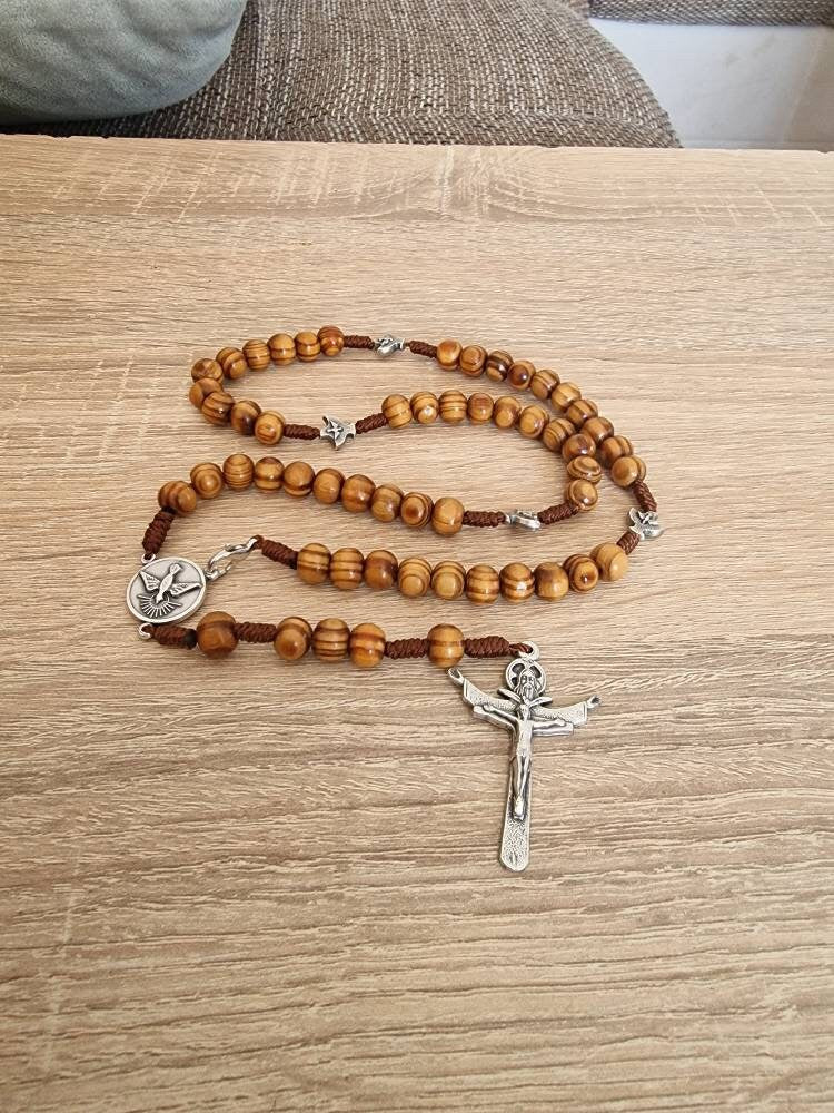 Handmade Holy Spirit traditional rosary,catholic rosary