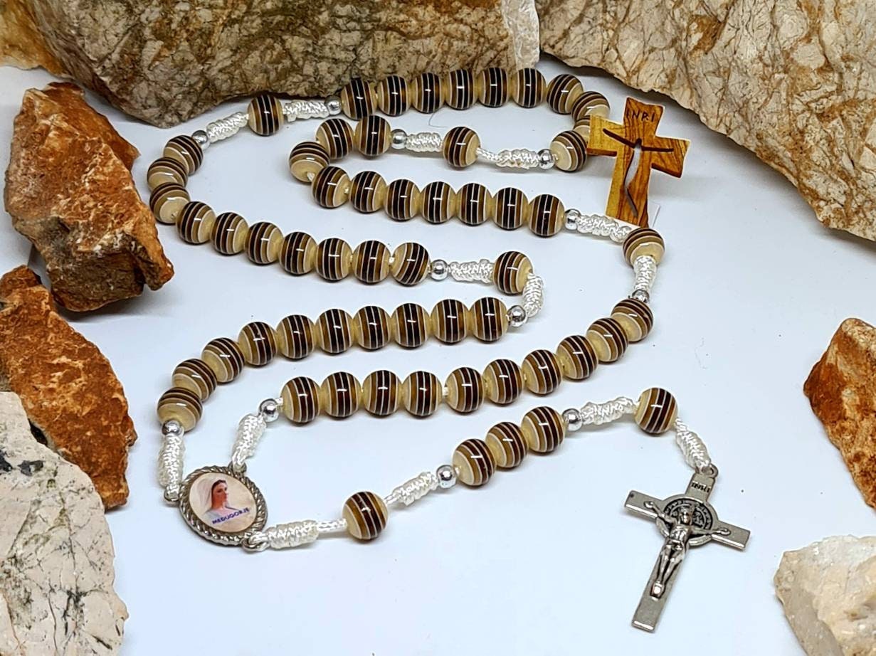 Handmade rosary from Medjugorje Chaplet with beads 8mm  Holy Catholic rosary catholic gift Religious jewelry, a wedding anniversary gift