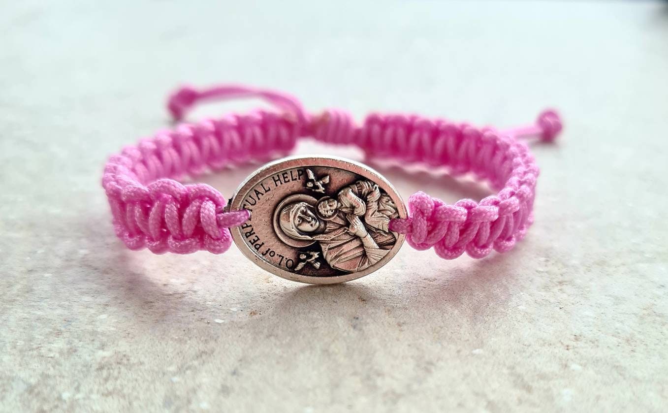 PERPETUAL HELP BRACELET, our lady of Perpetual help medal, catholic bracelet, adjustable holy bracelet, our mother of perpetual help