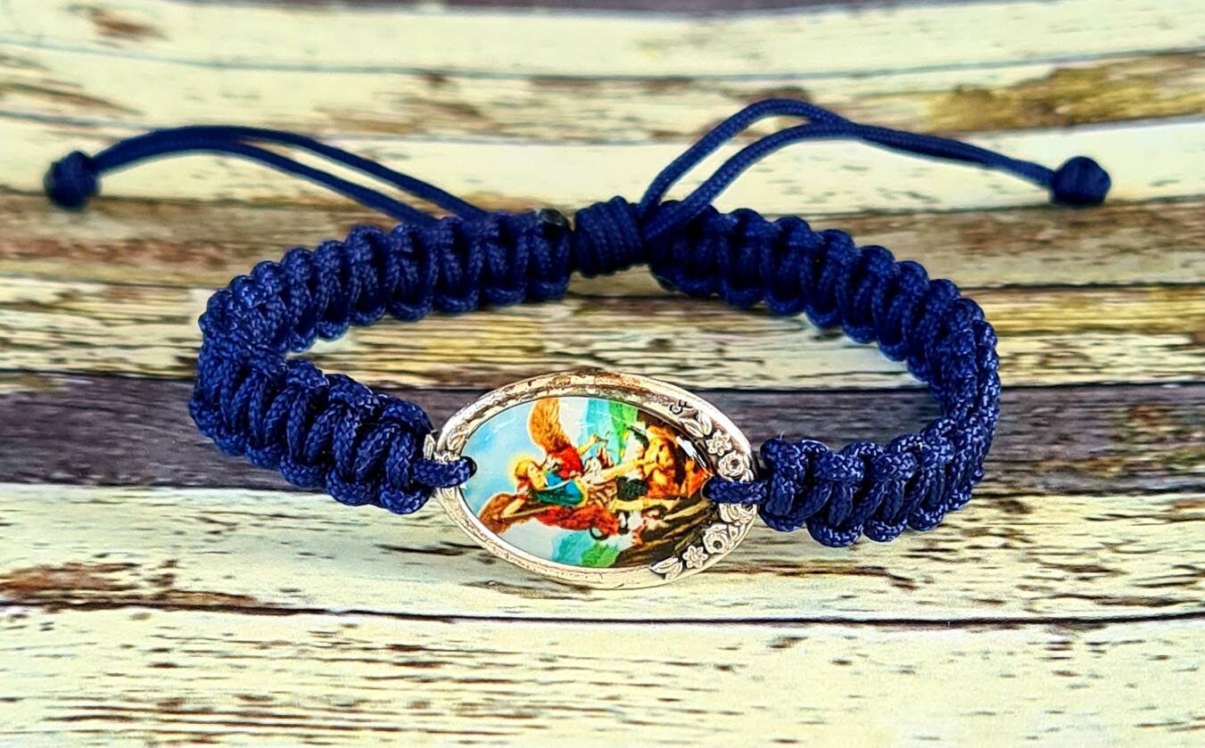 Saint Michael Archangel Bracelet handmade Catholic gift charm religious Jewelry bleesing parton of police Religious jewelry from Medjugorje