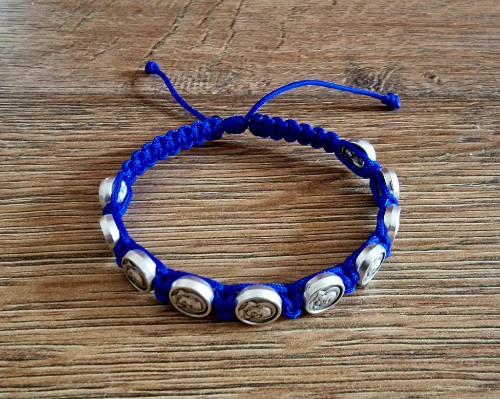 Saint Padre Pio bracelet, custom bracelet, saint bracelet, knotted cord bracelet, handmade bracelet, Padre pio pulsera