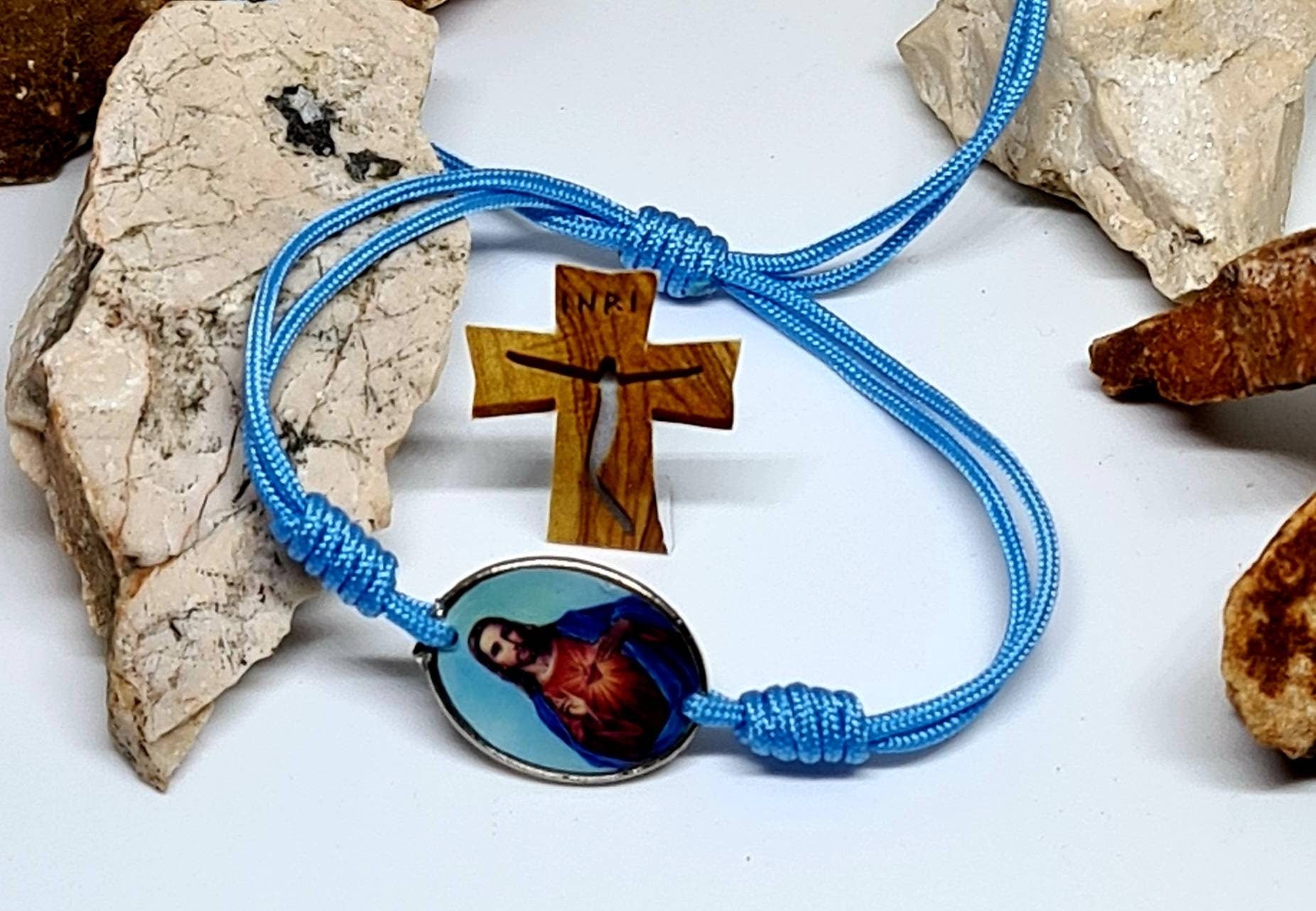 Sacred heart of JESUS BRACELET,  immaculate of Jesus of nazareth, simple charm bracelet, Jesus Saint Bracelet, Christ Christian Jesus