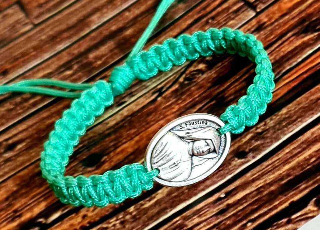 ST FAUSTINA KOWALSKA bracelet, handmade catholic bracelet, christian bracelet