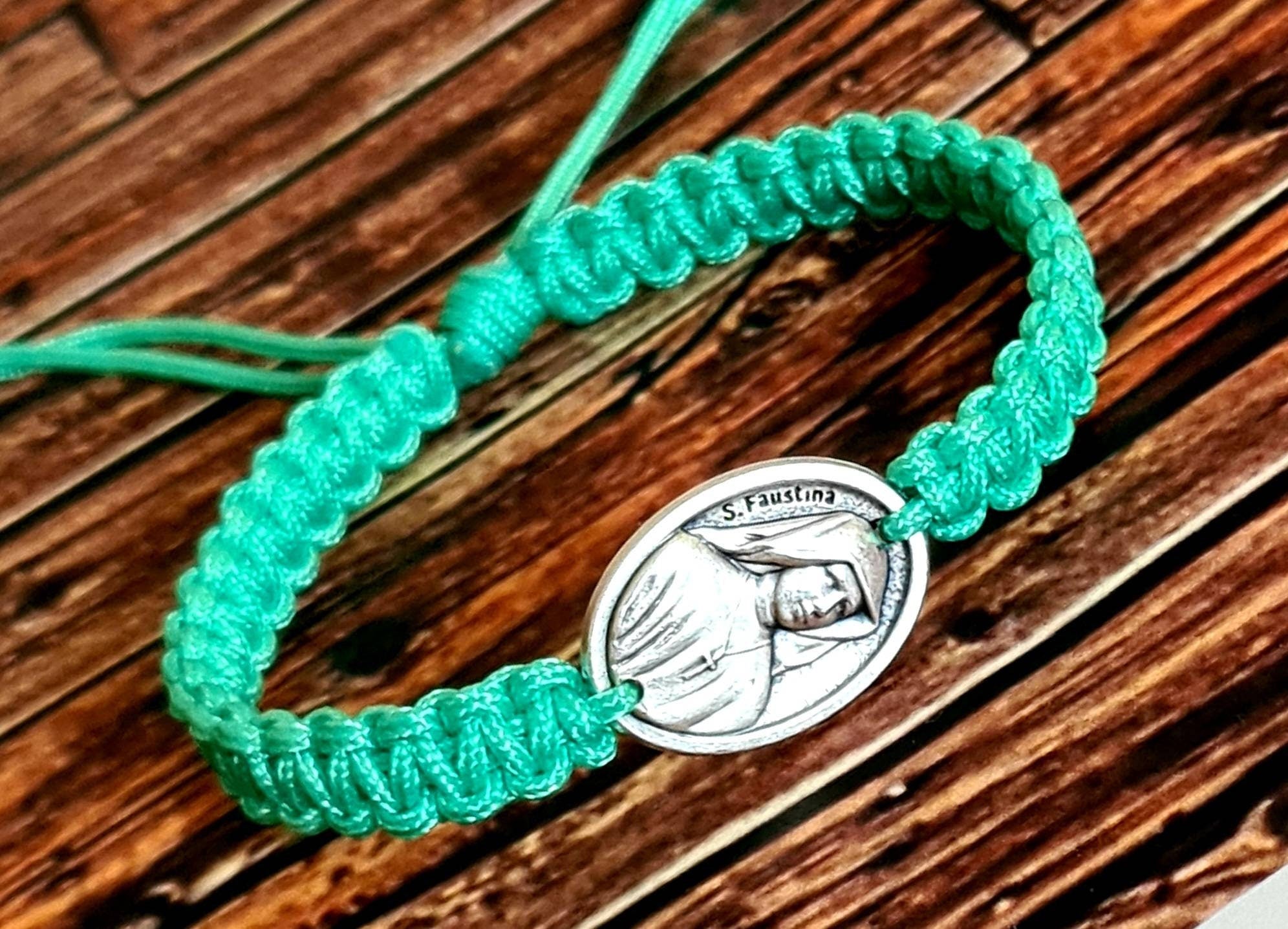 ST FAUSTINA KOWALSKA bracelet, handmade catholic bracelet, christian bracelet